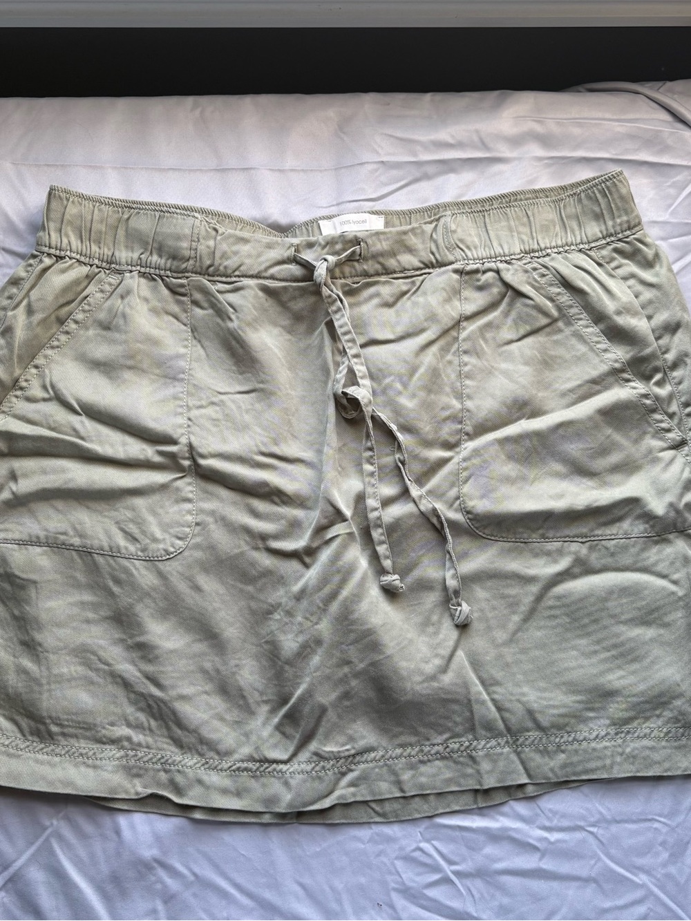 Light Sage Drawstring Mini Skort